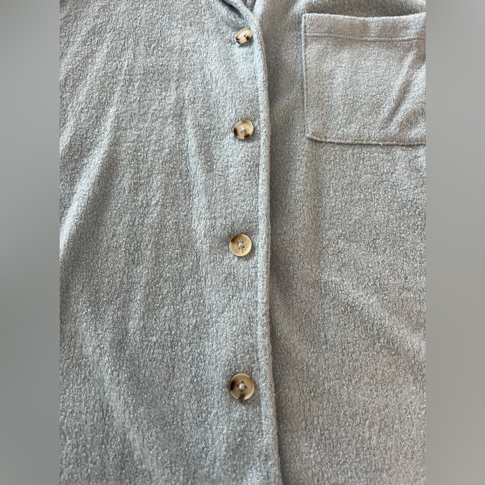 MATCHING BLUE TERRY CLOTH BUTTON DOWN & SHORTS SET size small - Picture 5 of 10